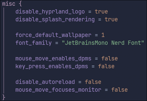Konfigurasi Hyprland - Section Misc