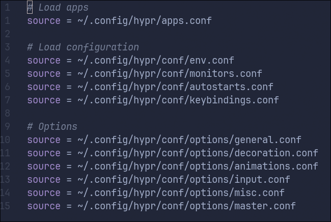 Konfigurasi utama - modular konf hyprland